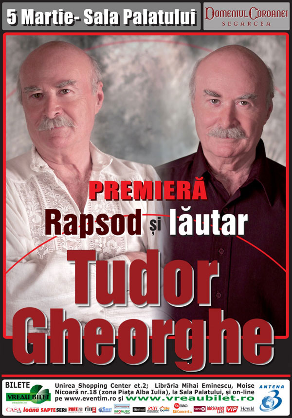 Afis concert Tudor Gheorghe - Rapsod si lautar